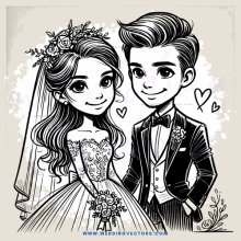 wedding portrait in black and white