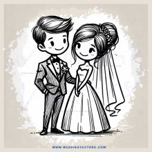 groom and bride in wedding outfit