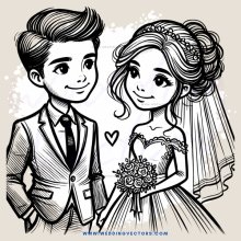 a couple holding a bouquet of flowers
