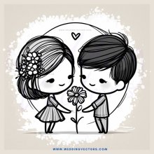 two people flower bouquet in love