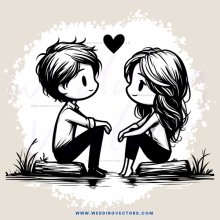 boy and girl sitting on grass