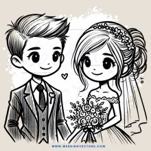 boy and girl on their wedding day