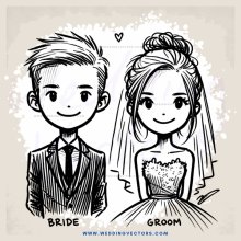 bride groom cartoon