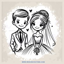 a couple with hearts drawn around them