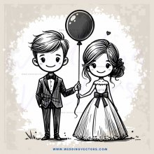 boy and girl with balloon