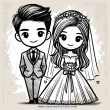 married couple drawing with wedding gifts