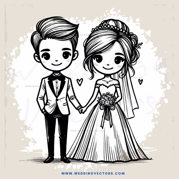 couple holding hands with wedding accessories