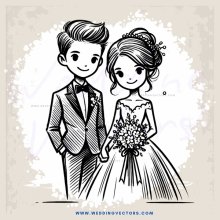 a man and woman on their wedding day