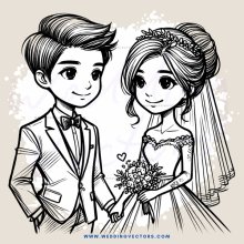 couple holding flowers and rings in their hands