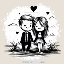 a couple in love on grassy hilltop