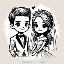 a couple's picture drawn in black and white