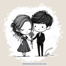young couple exchanging flower rings