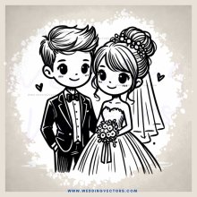 a bride and groom in black and white