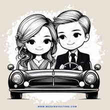 a boy and girl are inside of a car