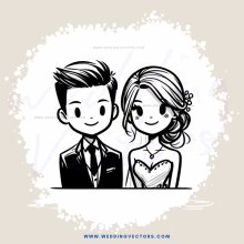 a happy couple in black and white