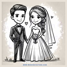a bride and groom on their wedding day
