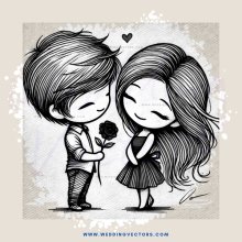 boy and girl with flower