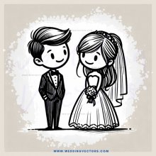 bride and groom standing together
