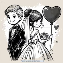 a happy couple on their wedding day