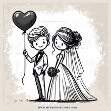 black and white bride and groom