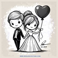 couple with balloon on birthday anniversary card