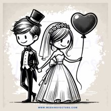a happy bride and groom