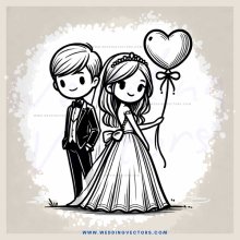 a bride and groom on their wedding day