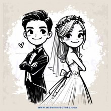 a couple's picture with hearts drawn around their necks