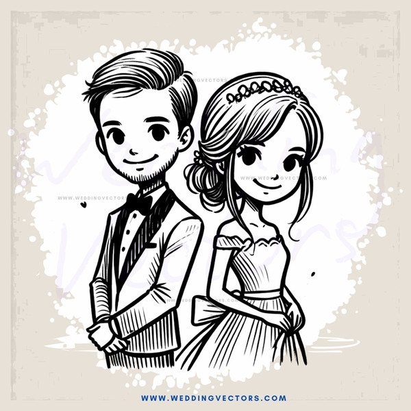 bride and groom pose for picture