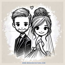 a man and woman on their wedding day