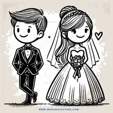 a bride and groom on their wedding day
