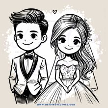 the newlyweds pose for a picture