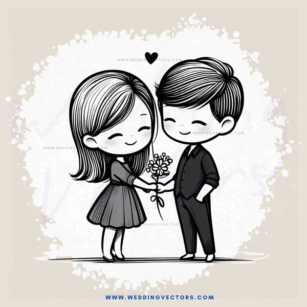 a couple holding hands and flowers