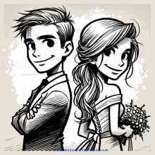 man and woman smile and hug at wedding reception