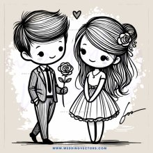a couple in black and white