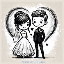 engagement picture of bride and groom with heart decorations
