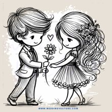 two people with flowers and a flower in their hands