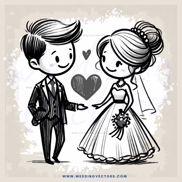 bride and groom standing together