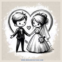 a happy couple on their wedding day