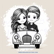 a couple on a vintage car