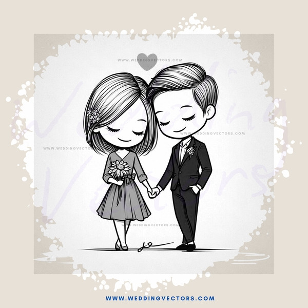 a couple holding hands in profile