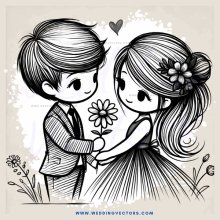 the boy and girl in black and white