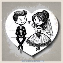 a couple sitting together with hearts drawn around them