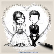 a heartfelt illustration of an engaged couple