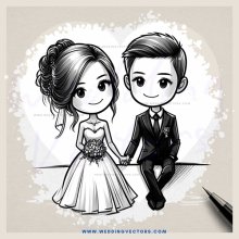 a couple in wedding attire