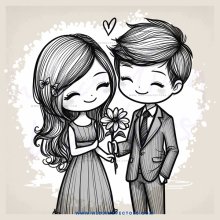 love in black and white illustration