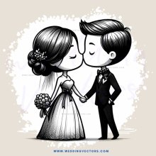 wedding couple kissing with flowers on head