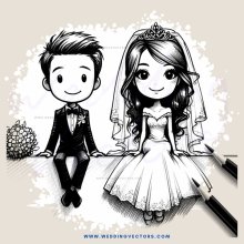 wedding celebration cartoon