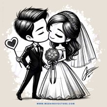 a couple in black and white on their wedding day