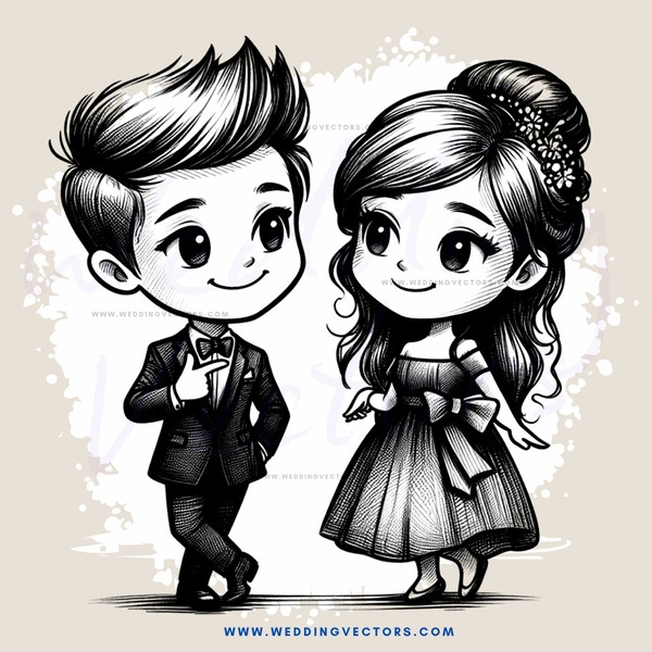 boy and girl cartoon drawing